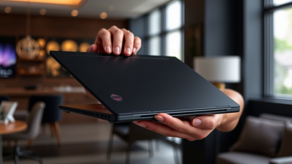 Lenovo Legion Pro 7i in a gamer’s hands, showcasing its slim design.